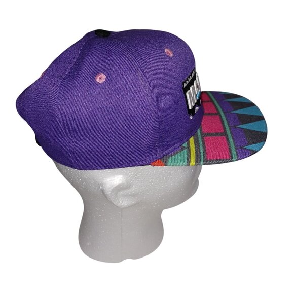Martin 1992 Purple Snapback Hat Geometric Brim Nostalgia Streetwear Hip-Hop - Picture 2 of 7